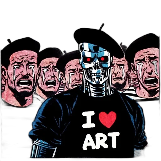robot, face, mask, comic book art transparent PNG cut-out