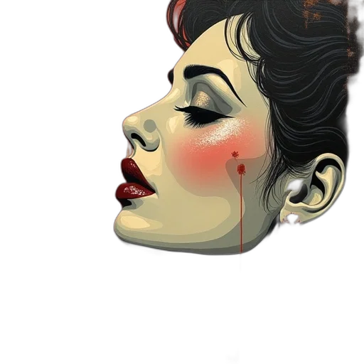 face, comic book art, photorealistic, cartoon transparent PNG cut-out
