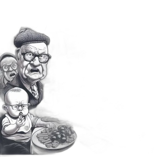 food, face, concept art, pencil sketch transparent PNG cut-out