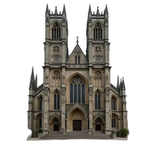 building, crown, staff, 3d render transparent PNG cut-out