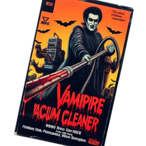 comic book art, vampire, vacuum, cleaner transparent PNG cut-out