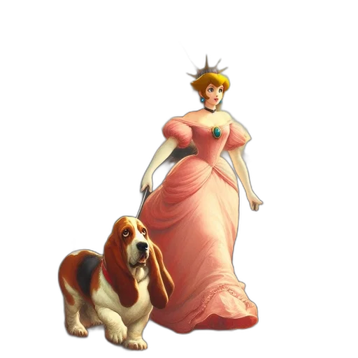 dress, crown, animal, staff transparent PNG cut-out