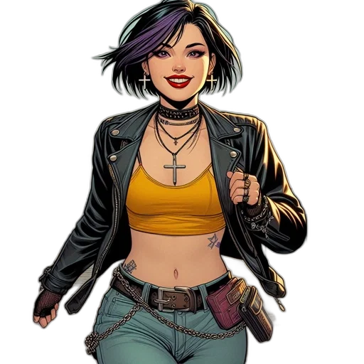 jacket, comic book art, concept art, cyberpunk transparent PNG cut-out