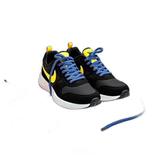 shoes, 3d render, pair, black transparent PNG cut-out