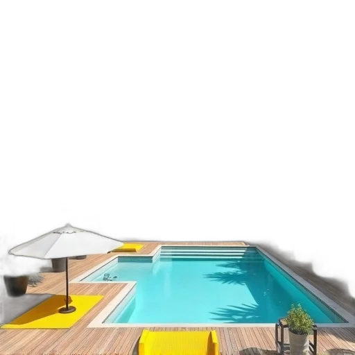 furniture, umbrella, building, 3d render transparent PNG cut-out