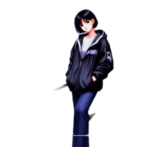 jacket, staff, weapon, robot transparent PNG cut-out