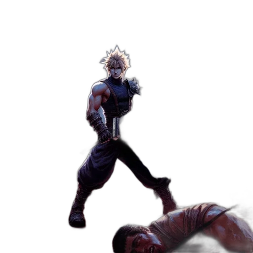 creature, mask, hair, weapon transparent PNG cut-out