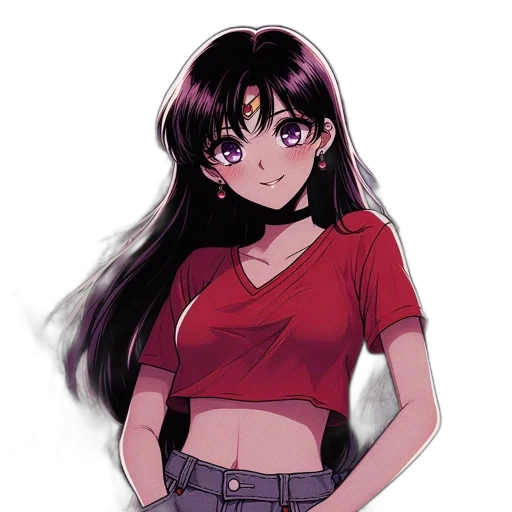 jacket, staff, weapon, hair transparent PNG cut-out