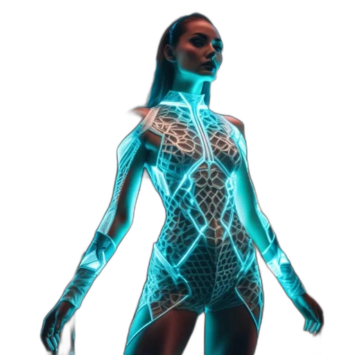 dress, robot, concept art, cyberpunk transparent PNG cut-out