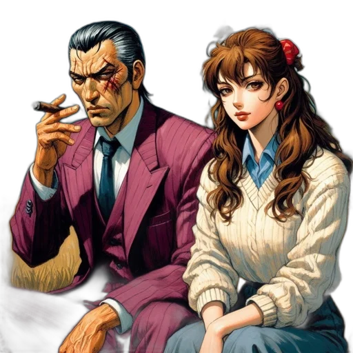 jacket, comic book art, concept art, anime transparent PNG cut-out