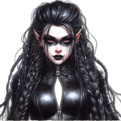 hair, fantasy art, comic book art, concept art transparent PNG cut-out