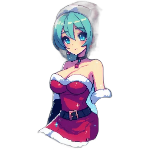 dress, robot, pixel art, concept art transparent PNG cut-out