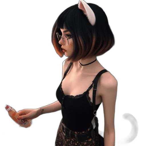 dress, hat, mask, staff transparent PNG cut-out