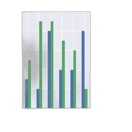 green, bar, chart, two transparent PNG cut-out