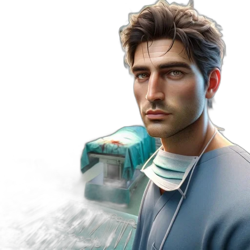 robot, face, staff, jacket transparent PNG cut-out