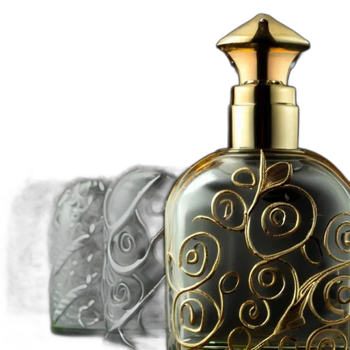 bottle, crown, jewelry, photorealistic transparent PNG cut-out