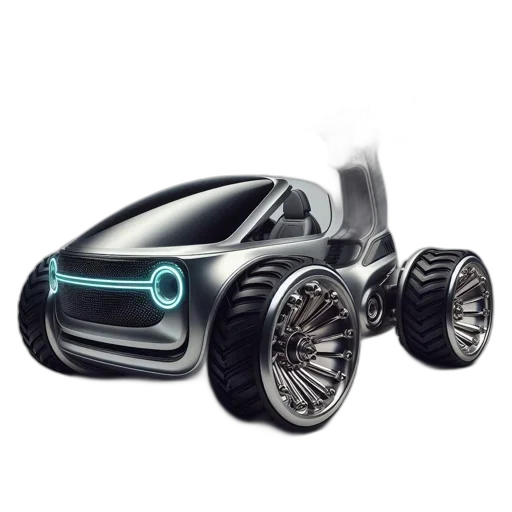 car, robot, concept art, 3d render transparent PNG cut-out