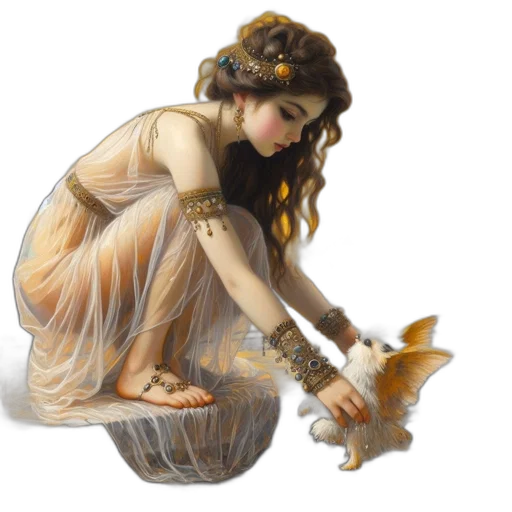 jewelry, dress, staff, fantasy art transparent PNG cut-out