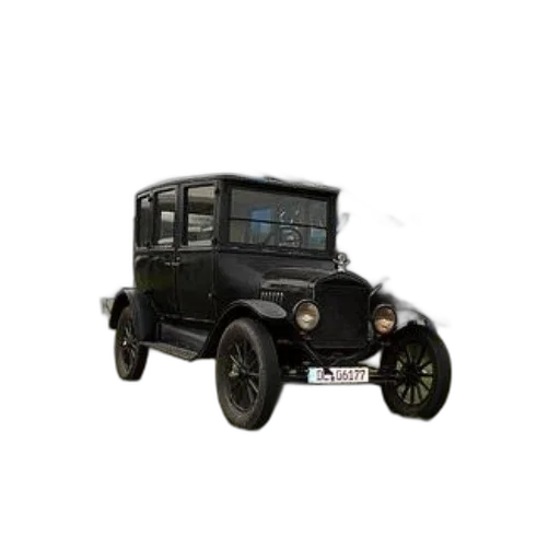 car, 3d render, vintage, black transparent PNG cut-out