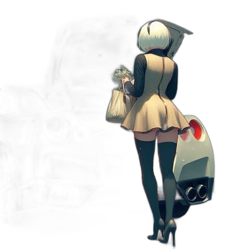 robot, dress, weapon, staff transparent PNG cut-out