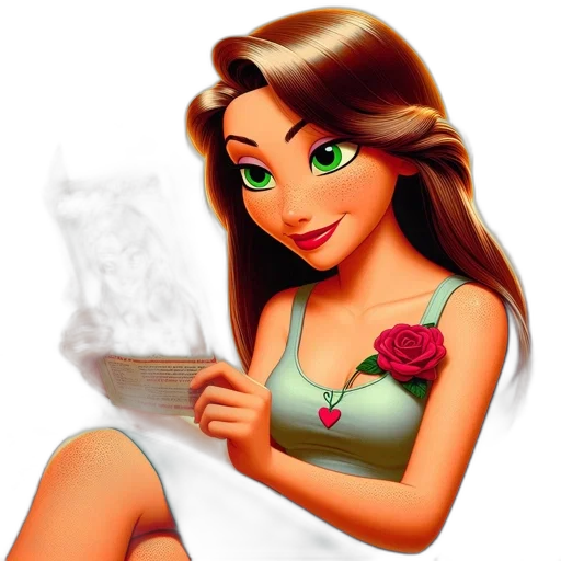jewelry, dress, face, cartoon transparent PNG cut-out