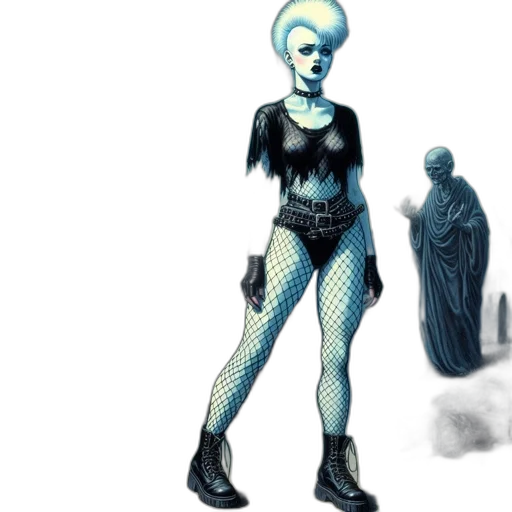 concept art, comic book art, fantasy art, cyberpunk transparent PNG cut-out