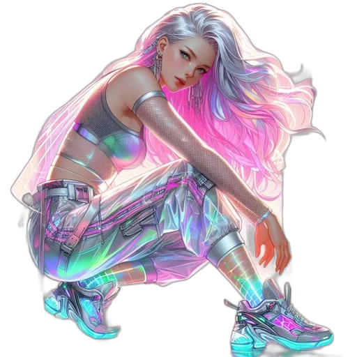 dress, vaporwave, cyberpunk, concept art transparent PNG cut-out