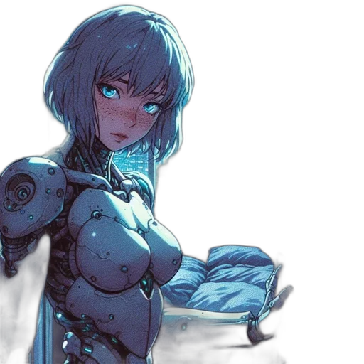 robot, dress, weapon, concept art transparent PNG cut-out