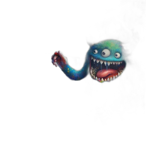 creature, dragon, mask, staff transparent PNG cut-out
