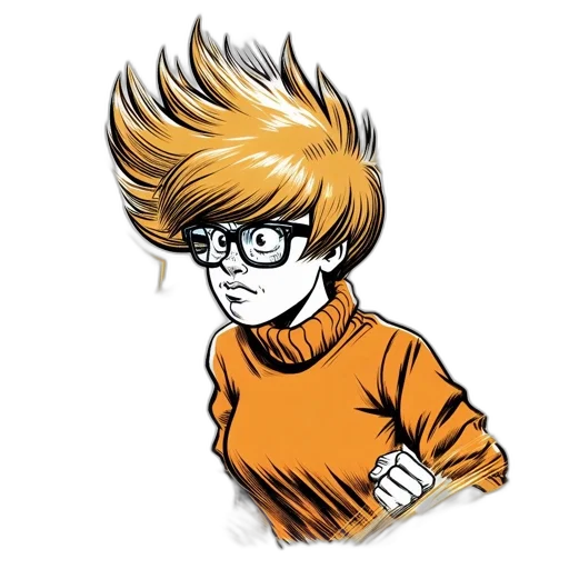 hair, staff, jacket, cartoon transparent PNG cut-out