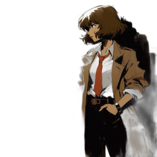jacket, staff, face, weapon transparent PNG cut-out