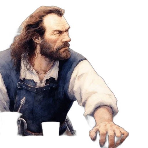 hair, face, weapon, staff transparent PNG cut-out