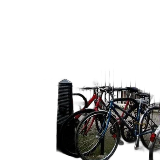 building, 3d render, bicycles, parked transparent PNG cut-out