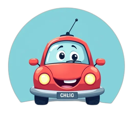 car, 3d render, cartoon, stylized transparent PNG cut-out
