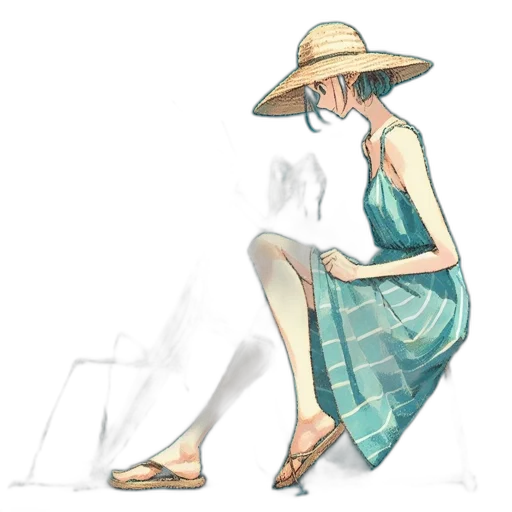 dress, hat, umbrella, mask transparent PNG cut-out
