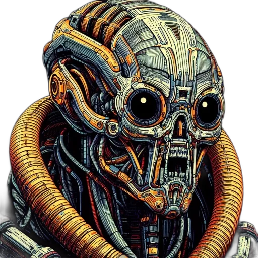 robot, mask, face, creature transparent PNG cut-out