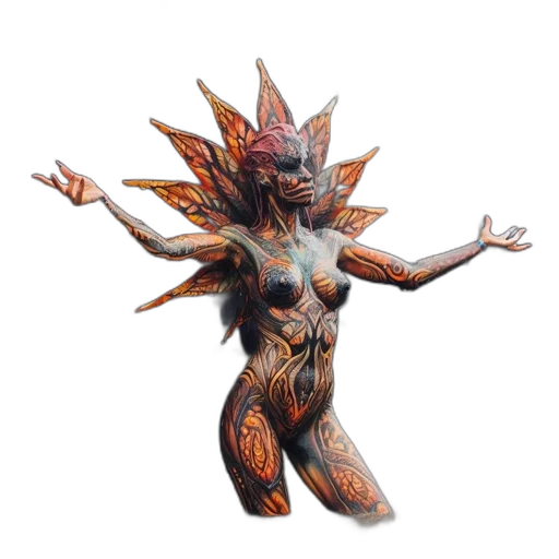 creature, mask, staff, dragon transparent PNG cut-out