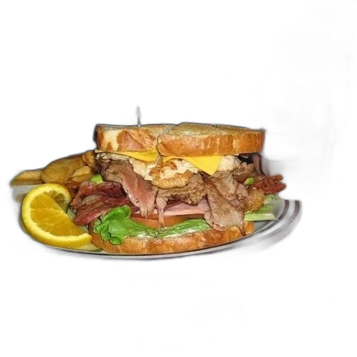 food, photorealistic, 3d render, sandwich transparent PNG cut-out