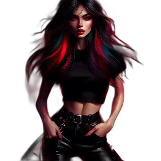 hair, fantasy art, concept art, comic book art transparent PNG cut-out