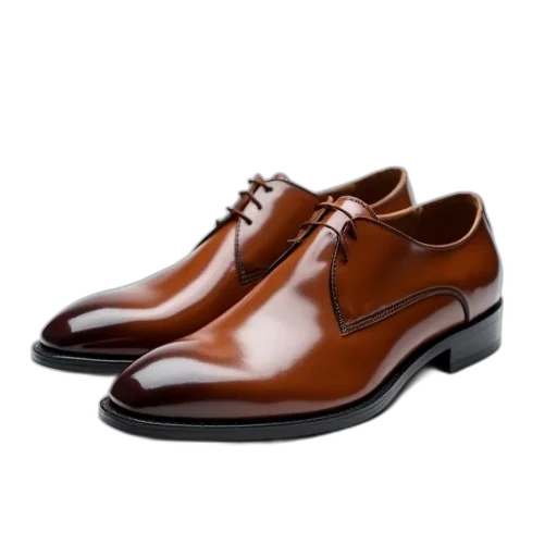 shoes, photorealistic, pair, brown transparent PNG cut-out