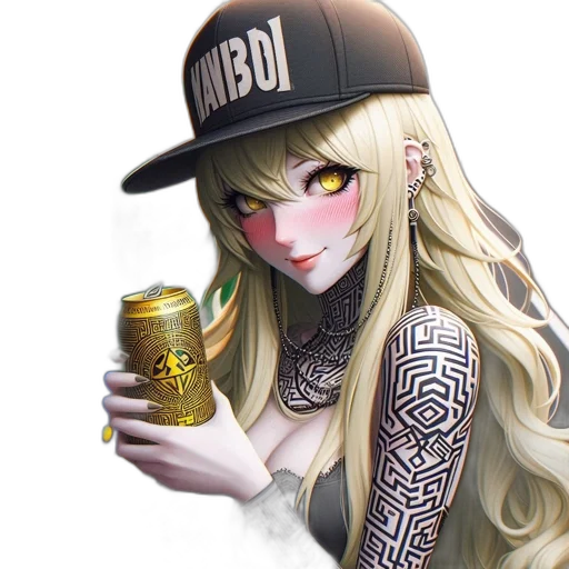 hat, bottle, robot, anime transparent PNG cut-out