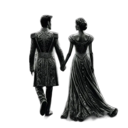 dress, concept art, pencil sketch, fantasy art transparent PNG cut-out