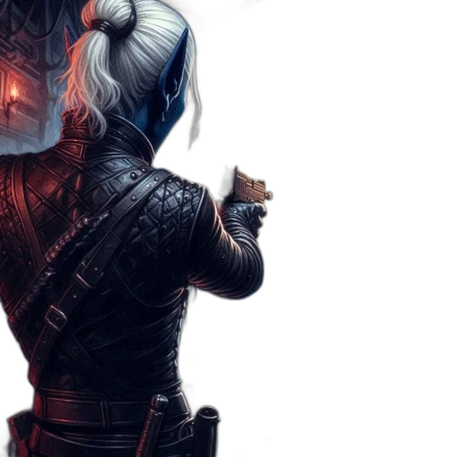 sword, jacket, concept art, cyberpunk transparent PNG cut-out