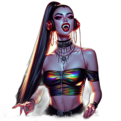 jewelry, cyberpunk, fantasy art, comic book art transparent PNG cut-out