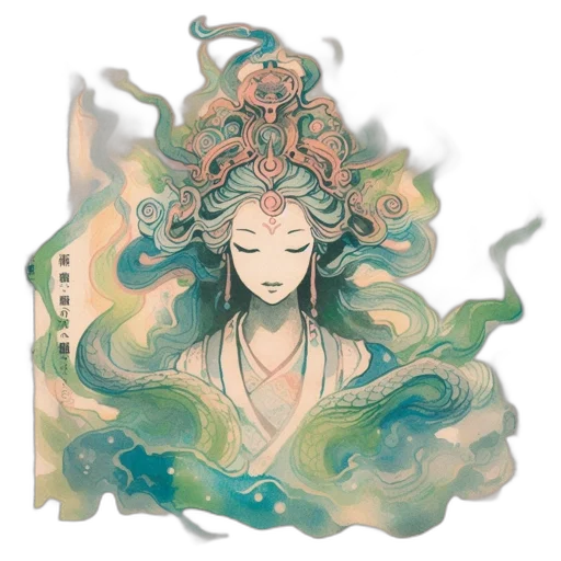 mask, crown, dragon, staff transparent PNG cut-out