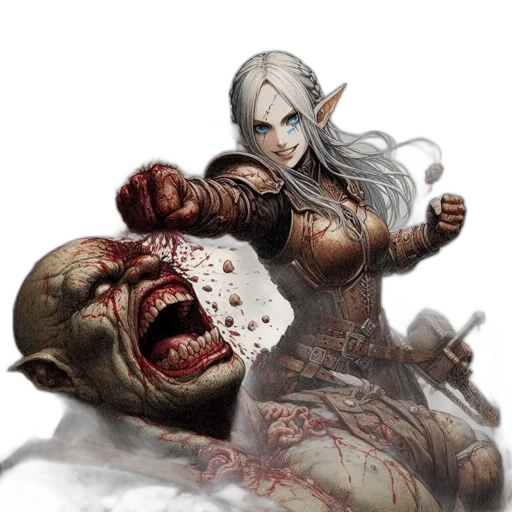 fantasy art, concept art, comic book art, photorealistic transparent PNG cut-out