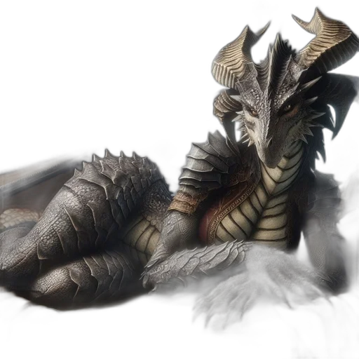 dragon, mask, sword, creature transparent PNG cut-out