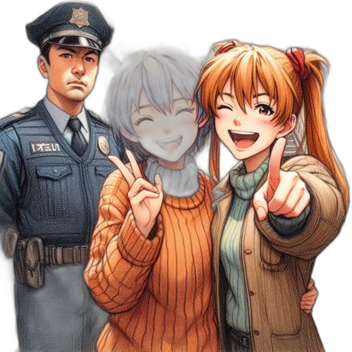 staff, weapon, face, jacket transparent PNG cut-out
