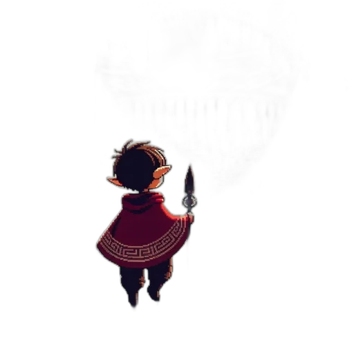 jacket, robot, creature, staff transparent PNG cut-out
