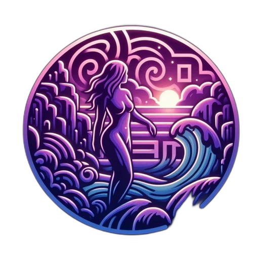 jewelry, staff, fantasy art, vaporwave transparent PNG cut-out